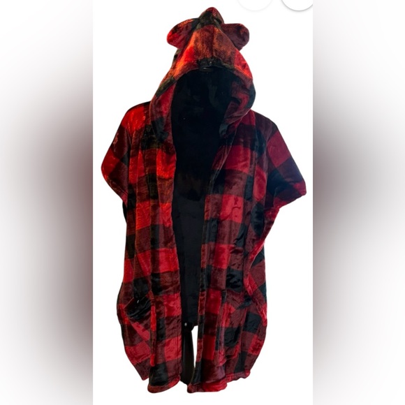 Cheetah Hooded Animal Wrap Open Blanket Wearable Soft & Cozy Shawl Throw OS New - Picture 11 of 13